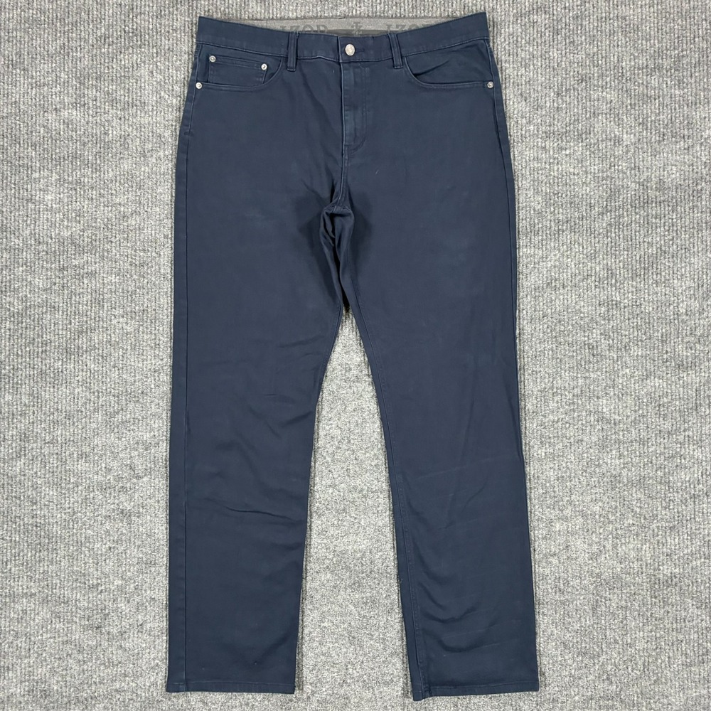 IZOD Jeans Mens Straight Leg Size 38x34 Blue Denim Stretch Regular Fit Mid Rise